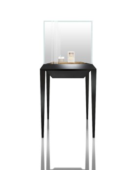 Luxus, modern, padlón álló üveglapos ékszertorony vitrin